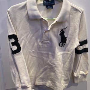 Polo collared shirt. Cream Large horse logo. Used $12